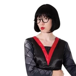 Disney Edna Mode Deluxe Adult Costume 10 Disney Edna Mode Deluxe Adult Costume -Entertainment Toy Store Edna Mode Deluxe Adult Costume Close Up 5555