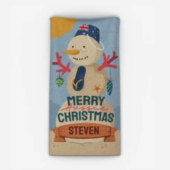 Prima Personalised Adult Towel - Sand Snow Man