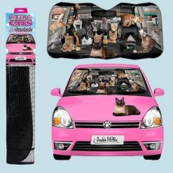 Car Full Of Cats Windshield Sunshade