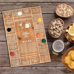 Drinkopoly Game With Classic Wooden Board