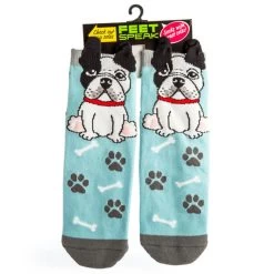 French Bulldog Ruff Day Hidden Message Socks -Entertainment Toy Store Yellow Octopus French Bulldog Socks 3