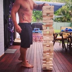 Giant Wooden Stacking Tower Blocks Outdoor Game 21 Giant Wooden Stacking Tower Blocks Outdoor Game -Entertainment Toy Store Yellow Octopus Jumbo Wood Block Stacking Game 3