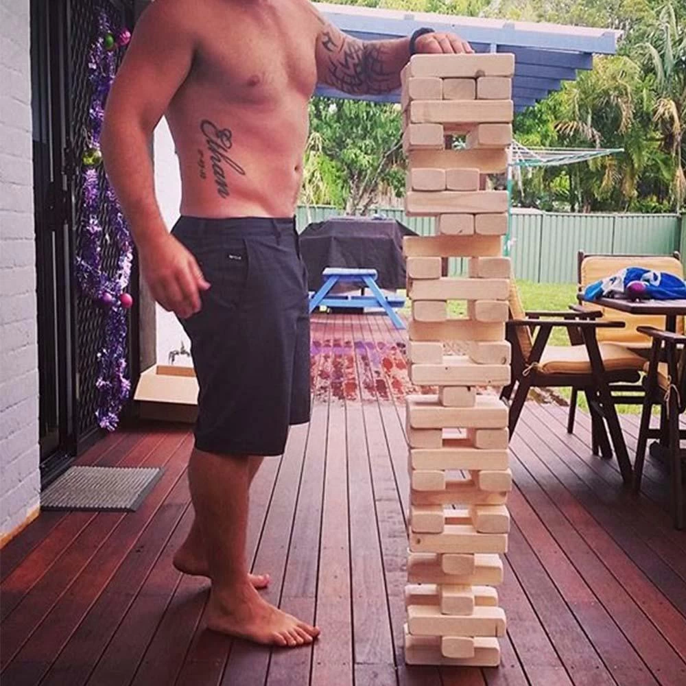 Giant Wooden Stacking Tower Blocks Outdoor Game 11 Giant Wooden Stacking Tower Blocks Outdoor Game - Image 9