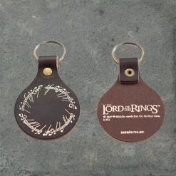 Lord Of The Rings Leather 'One Ring' Inscription Keyring