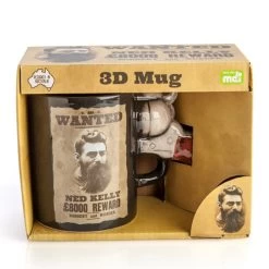 Ned Kelly Wanted Poster 3D Gun Handle Mug -Entertainment Toy Store Yellow Octopus Ned Kelly Gun Handle Mug 2
