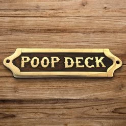 Poop Deck Nautical Wooden Toilet Plaque