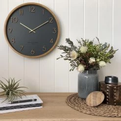 Scarlett Minimalist Silent Movement Wall Clock Charcoal