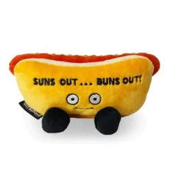 "Suns Out, Buns Out" Plush Hotdog