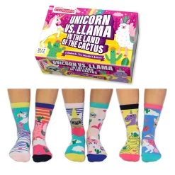 Unicorn Vs Llama In The Land Of The Cactus Oddsocks | 6 Socks 7 Unicorn Vs Llama In The Land Of The Cactus Oddsocks | 6 Socks -Entertainment Toy Store Yellow Octopus Unicorn Vs Llama In The Land Of The Cactus