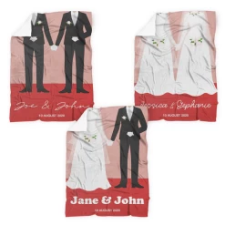 Prima Personalised Blanket – Wedding Couple Holding Hands | 152 X 203cm