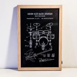 Musical Instruments Patent Prints Wall Art | Set Of 3 -Entertainment Toy Store drums