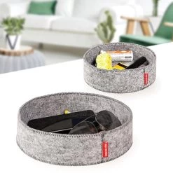 Kikkerland Set Of 2 Felt Catch-All Trays
