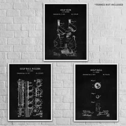 Golf Patent Prints Wall Art | Set Of 3