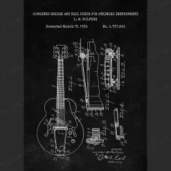 Musical Instruments Patent Prints Wall Art | Set Of 3 -Entertainment Toy Store guitar 2