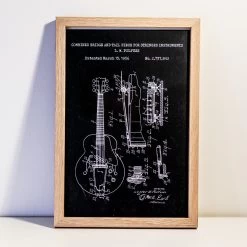 Musical Instruments Patent Prints Wall Art | Set Of 3 -Entertainment Toy Store guitar cb18b93b 4921 407d a9ee 6d9cb2b281ad