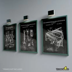 Musical Instruments Patent Prints Wall Art | Set Of 3 -Entertainment Toy Store lifestyle muscio