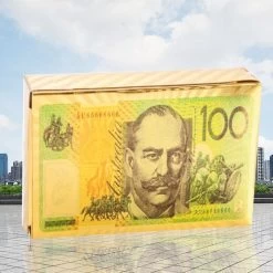 24 Carat Gold Plated $100 Bill Playing Cards
