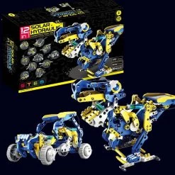 12-in-1 Solar-Powered Hydraulic Robot Construction Kit