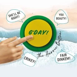 The G'Day Aussie Button - 10 Aussie Phrases! -Entertainment Toy Store theaussiebutton800