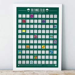 100 Things To Do Bucket List Scratch Poster