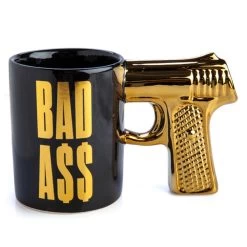 BAD A$$ 3D Gun Handle Mug -Entertainment Toy Store yellow octopus bad ass gun handle mug 1
