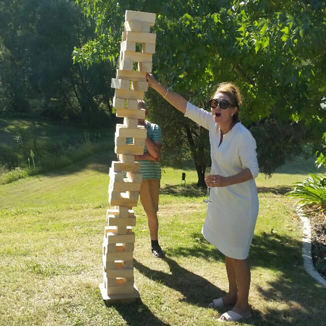 Giant Wooden Stacking Tower Blocks Outdoor Game 4 Giant Wooden Stacking Tower Blocks Outdoor Game - Image 2