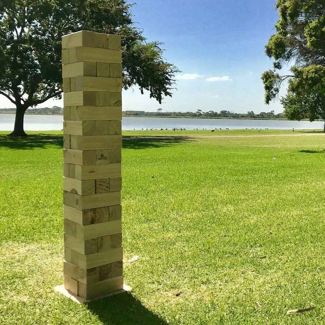 Giant Wooden Stacking Tower Blocks Outdoor Game 5 Giant Wooden Stacking Tower Blocks Outdoor Game - Image 3