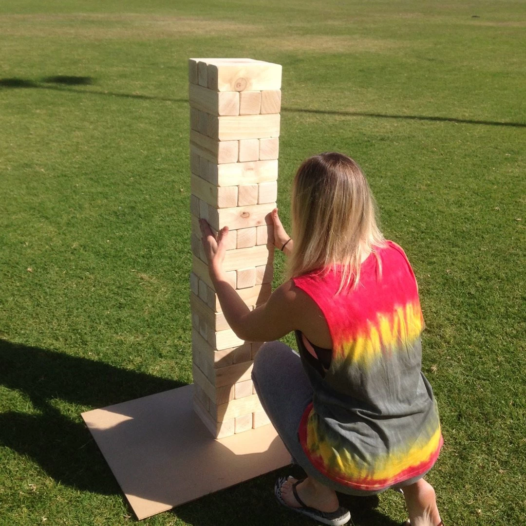 Giant Wooden Stacking Tower Blocks Outdoor Game 6 Giant Wooden Stacking Tower Blocks Outdoor Game - Image 4