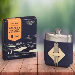Golfer's Hip Flask & Divot Tool Set
