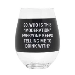 Funny Moderation Giant 887ml Stemless Wine Glass