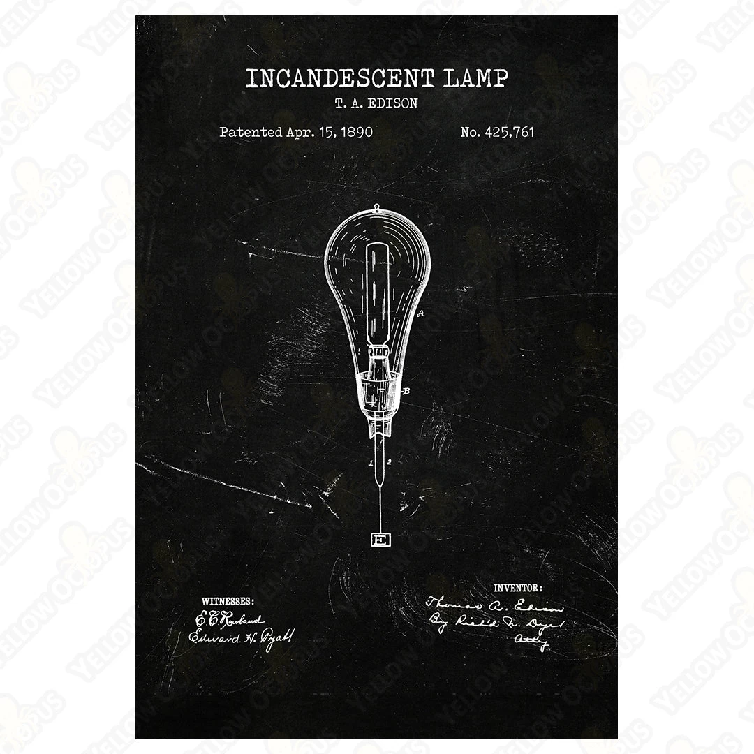 Light Bulb Patent Prints Wall Art | Set Of 3 6 Light Bulb Patent Prints Wall Art | Set Of 3 - Image 4