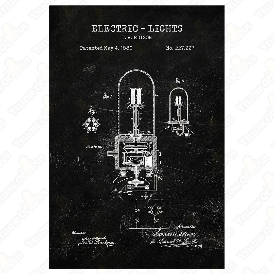Light Bulb Patent Prints Wall Art | Set Of 3 7 Light Bulb Patent Prints Wall Art | Set Of 3 - Image 5