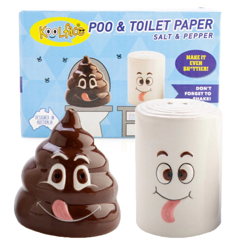 Poop & Toilet Paper Salt & Pepper Shaker Set 3 Poop & Toilet Paper Salt & Pepper Shaker Set