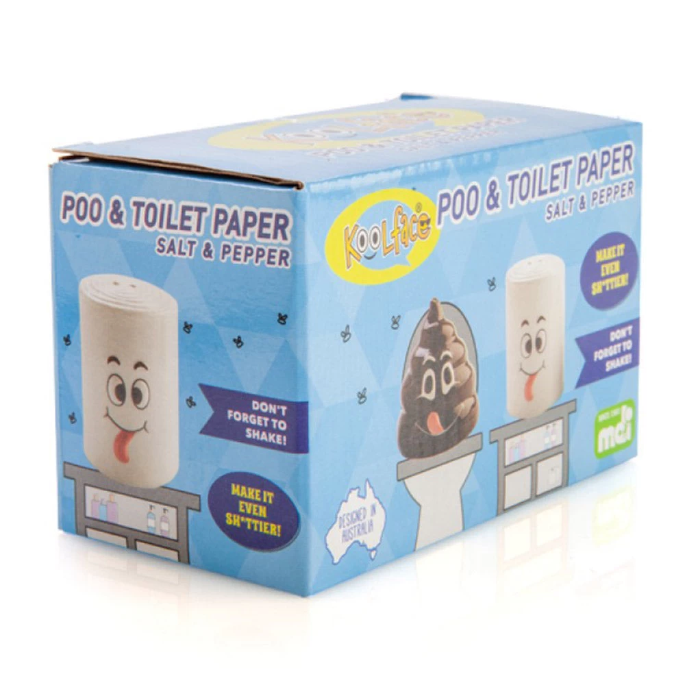 Poop & Toilet Paper Salt & Pepper Shaker Set 4 Poop & Toilet Paper Salt & Pepper Shaker Set - Image 2