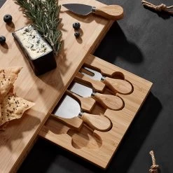Rectangle Serving Set With Hidden Cheese Knives