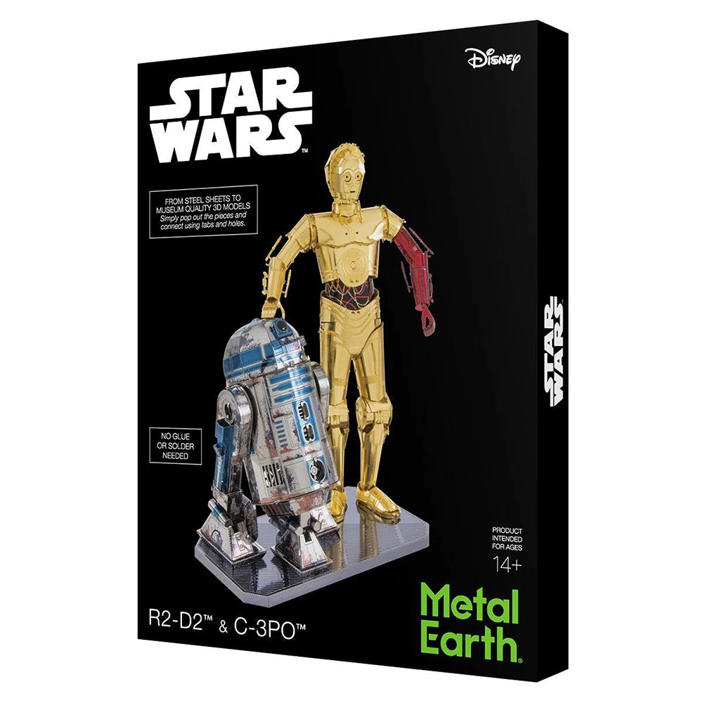Star Wars R2-D2 & C-3PO Metal Model Kit | Metal Earth 4 Star Wars R2-D2 & C-3PO Metal Model Kit | Metal Earth - Image 2