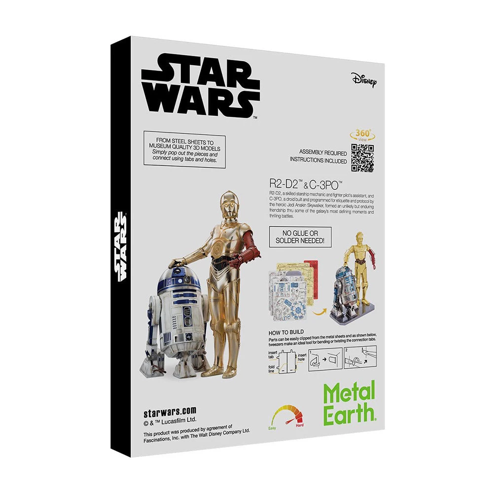 Star Wars R2-D2 & C-3PO Metal Model Kit | Metal Earth 5 Star Wars R2-D2 & C-3PO Metal Model Kit | Metal Earth - Image 3