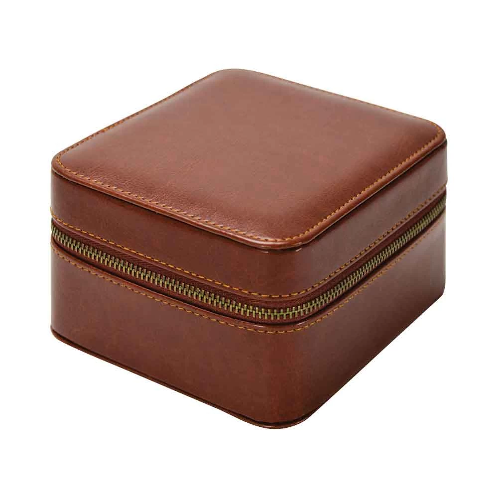 Brown Vegan Leather Double Watch Case 6 Brown Vegan Leather Double Watch Case - Image 4
