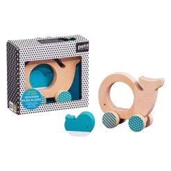 Wooden Whale Push Along Car